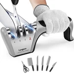 Longzon 4-IN-1 Knife Sharpener Stage With Pair Of Cut-resistant Glove,ori.... Fixed Price $30.99.