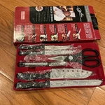 New Genichi Shimada Full Tang Triple Rivet Kitchen Knife Cutlery Set Of 6 Box. Fixed Price $14.99.