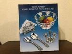 Godinger Silver Plated Serving 5 Pc Set Basket Napkin Holder Grape Design Nib. Fixed Price $89.99.