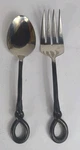 Ralph Lauren - Serving Fork And Spoon Hammered Medieval Look. Fixed Price $24.00.