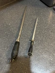 Vintage Hoffman Sharpening Steel Honing Rod Plus 1 Unbranded. Fixed Price $12.50.