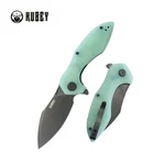 Kubey Noble Folding Knife Jade G10 Handle 14C28N Plain Edge Blackwash KU236Q. Fixed Price $80.00.