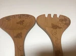 Talisman Designs Laser Etched Beechwood Salad Honey Fork & Spoon. Fixed Price $9.99.