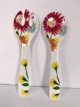 Anthropologie Paint + Petals Bridgette Thornton Servers Set Of 2 Spoon Fork. Fixed Price $10.00.