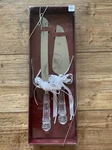 Creative Gifts International Crystal Knife & Server Set 13.5" 11.5" Long Used. Fixed Price $11.25.