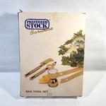 Vintage 4 Piece Tool Set Gold Plated Preferred Stock Barware Open Box. Fixed Price $21.95.