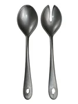 Mepra Italy Salad Server Pair - Spoon And Fork Silver Plastic. Fixed Price $10.00.