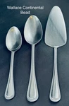 Wallace Continental Bead 3 Pc Pie/cake Server Serving & Soup Spoons Hd Stainless. Fixed Price $44.00.