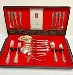 1847 Rogers Bros. Silverplate Remembrance Pattern 48 Piece Box Set. Fixed Price $62.00.