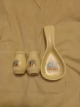 Las Vegas Nevada Western Supply 1992 Salt And Pepper Shakers Spoon Rest. Fixed Price $20.00.