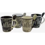 Gibson Bareggio 8 Piece 13 Ounce Coffee Mug With Spoon Set, Service For 4. Fixed Price $87.55.