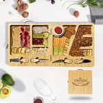 Bamboo Folding Charcuterie Board With Knive Set Expandable Cheese Gifts Us. Fixed Price $34.99.