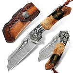 Minowe Japan Handmade Damascus Steel Folding Pocket KNIFE3.5 High. Fixed Price $121.33.