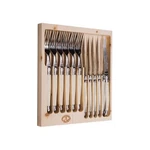 Jean Dubost Laguiole 12-PIECE Flatware Set, Ivory Handles Rust-resistant St.... Fixed Price $248.60.