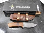Susa Knives Custom Handmade 8.5'' Damascus Fixed Blade Knife Sheath. Fixed Price $34.95.