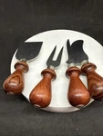 Coltellerie Berti Scarperia 4 Piece Cheese Knife Set Wood Handle Good Condition. Fixed Price $15.00.