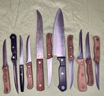 11 Knife Lot Vtg Carbon Steel Forgecraft Usa Chef Sharp Steak Farberware Nice. Fixed Price $26.00.