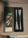 Carl Mertens Ginkgo Salad Server Set (fork Spoon) Silver Stainless Steel Modern. Fixed Price $24.50.