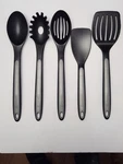 Calphalon Nylon Kitchen Utensil Set Spoon Spatula Black Gray Lot Of 5. Fixed Price $25.99.
