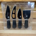 Taylors Eye Witness Brooklyn Chrome Four-piece Cheese Knife Set Black Euc. Fixed Price $12.50.