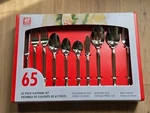Zwilling 65 Piece Opus 18/10 Stainless Steel Forged Flatware Set 13/0 Knives New. Fixed Price $119.99.