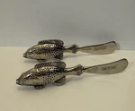 Mud Pie Silver Tone Butter Cheese Knife Spreader Heavy Fish. Set Of 2!. Fixed Price $16.00.