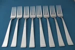 Wallace Julienne Dinner Forks (set Of 8) Glossy 18/10 Stainless Korea 7 3/8". Fixed Price $50.99.