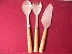 Jean Dubost Laguiole 3 Piece Flatware Olive Wood Stainless Steel Set Salad +. Fixed Price $64.39.
