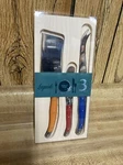 Set Of 3 French Home Laguiole Cheese Knife, Spreader Cleaver Red/blue/or New. Fixed Price $19.99.