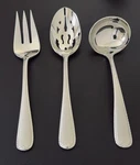 Hostess 3 Pc Piece Set Ribbon Edge Frosted Gorham Flatware Stainless New. Fixed Price $39.99.