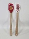 Williams Sonoma Set Of Two Small Spatulas Christmas Gingerbread Man & Peppermint. Fixed Price $11.20.