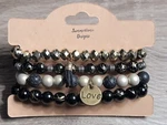 Essential Oil Diffuser Gold And Black Lava Bead Bracelet Set 7". Fixed Price $20.00.