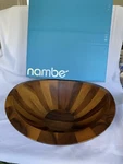 Nambe Butterfly Collection 4 Qt Acacia Wood Salad Bowl Only Natural. Fixed Price $125.00.