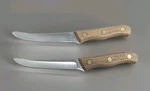 Vtg Chicago Cutlery 8" Steak Knives (set Of 2) Walnut Handle 4.5" Blade Usa Made. Fixed Price $18.79.