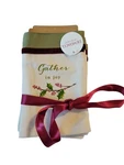 Set Of 4 Demdaco Christmas Pocket Utensil Holders New Gather In Joy Holiday. Fixed Price $7.99.