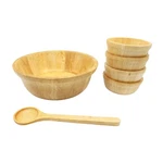 Wooden Elan Salad Server W/4 Bowls & 1 Spoon, Woodard Charles Ltd. Fixed Price $24.98.