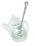 Mud Pie Caffeine Coffee Spoon Rest, White. Fixed Price $23.99.