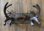 Cast Iron Antler Wall-mounted Bottle Opener Brown Antique Wild Animals. Fixed Price $14.30.
