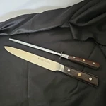 Emojoy X50CR15 20CM-8 Chef 's Knife 8" Blade W/ Honing Rod Sharpening Steel. Fixed Price $17.50.