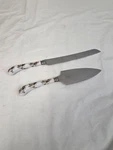 Vintage Cake Pie Server & Knife A.e. Lewis Floraine Porcelain Sheffield England. Fixed Price $16.24.