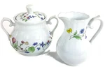 Cordon Bleu Bia Creamer & Covered Sugar Bowl Set Flowers Butterflies. Fixed Price $18.99.