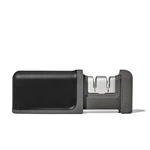 Oxo Knife Sharpener: Manual Stainless Steel & Ceramic, Tungsten Carbide. Fixed Price $27.99.