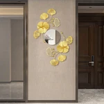3 Pcs Metal Decorative Wall Mirrors For Living Room Ginkgo Leaf .... Fixed Price $40.27.