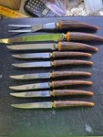 Lifetime Cutlery Knife Set Of 9 Faux Antler Handle Kitchen Steak Carving Fork. Fixed Price $24.99.
