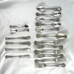Vintage Set Of 18 Wm Rogers Suffolk Sxr Silverplated Forks, Spoons, Knives. Fixed Price $137.00.