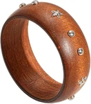 Ethnic Chunky Wooden Bangle Bracelets Bohemian Carved Geometric Natural. Fixed Price $13.44.
