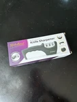 Kitchellence KS37 3-SLOT Manual Knife Sharpener, Ergonomic Handle, Glove, Black. Fixed Price $7.00.
