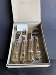 Vintage Shiraleah Chicago Cheese Knife Set Stainless Steel Wood Handles Mid Cent. Fixed Price $10.17.