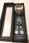 New Wild Eye Designs Stainless Steel Wrapped Gem Salad Fork & Spoon Serving Set. Fixed Price $16.24.