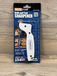 Accusharp Original Knife Sharpener Tungsten Carbide Blades 001C - White. Fixed Price $10.00.